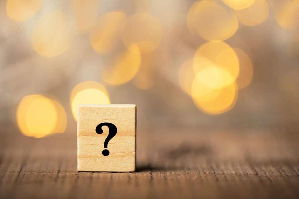 Question mark wooden cube