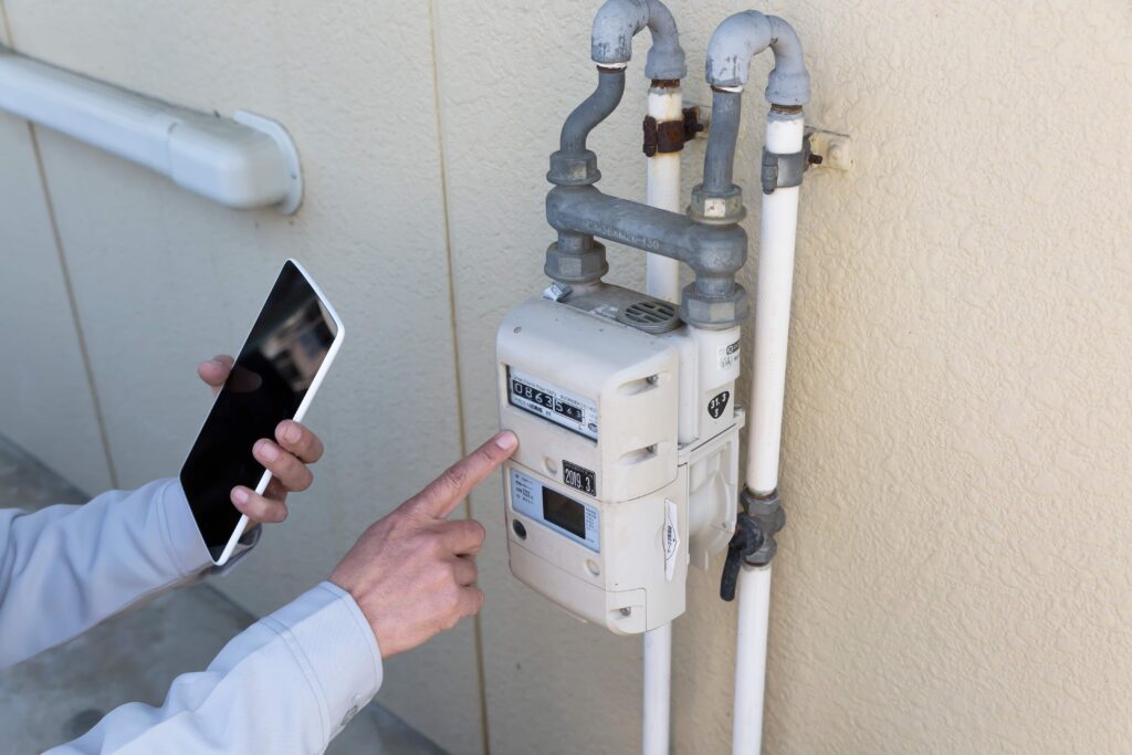 Checking the gas meter